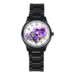 Car Old Car Art Abstract Stainless Steel Round Watch by Celenk