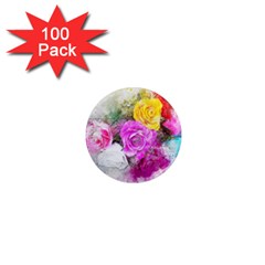 Flowers Bouquet Art Abstract 1  Mini Magnets (100 Pack)  by Celenk