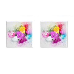 Flowers Bouquet Art Abstract Cufflinks (square) by Celenk