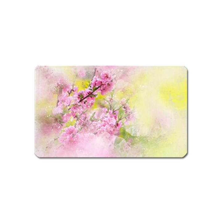 Flowers Pink Art Abstract Nature Magnet (Name Card)