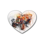 Car Old Car Art Abstract Heart Coaster (4 pack)  Front