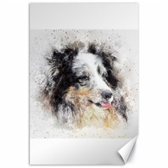 Dog Shetland Pet Art Abstract Canvas 24  X 36  by Celenk