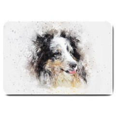 Dog Shetland Pet Art Abstract Large Doormat  by Celenk