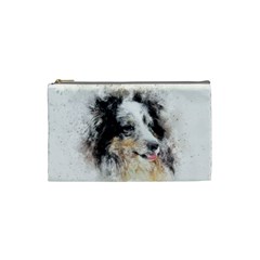Dog Shetland Pet Art Abstract Cosmetic Bag (small)  by Celenk