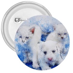 Dog Cats Pet Art Abstract 3  Buttons by Celenk