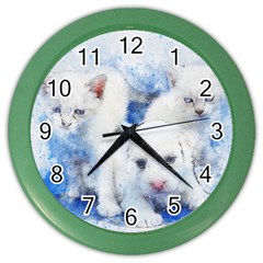 Dog Cats Pet Art Abstract Color Wall Clocks