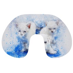 Dog Cats Pet Art Abstract Travel Neck Pillows by Celenk