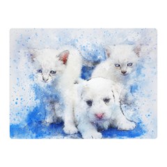 Dog Cats Pet Art Abstract Double Sided Flano Blanket (mini)  by Celenk
