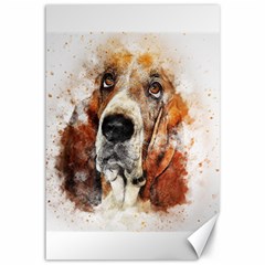 Dog Basset Pet Art Abstract Canvas 12  X 18   by Celenk