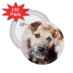Dog Animal Pet Art Abstract 2 25  Buttons (100 Pack)  by Celenk