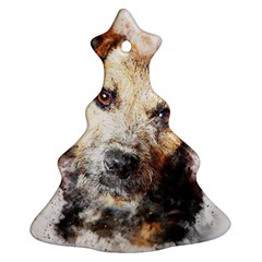 Dog Animal Pet Art Abstract Christmas Tree Ornament (two Sides) by Celenk