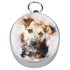 Dog Animal Pet Art Abstract Silver Compasses by Celenk