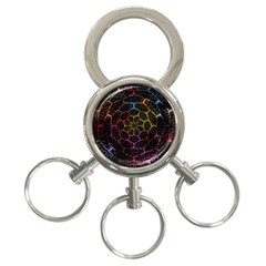 Background Grid Art Abstract 3-Ring Key Chains