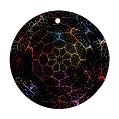 Background Grid Art Abstract Round Ornament (Two Sides)