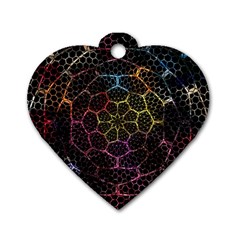 Background Grid Art Abstract Dog Tag Heart (One Side)