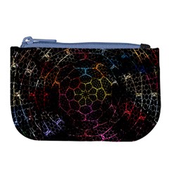 Background Grid Art Abstract Large Coin Purse