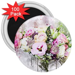 Flowers Bouquet Art Abstract 3  Magnets (100 Pack) by Celenk