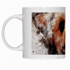 Dog Animal Pet Art Abstract White Mugs by Celenk