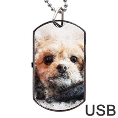 Dog Animal Pet Art Abstract Dog Tag Usb Flash (one Side) by Celenk