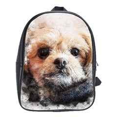 Dog Animal Pet Art Abstract School Bag (xl)