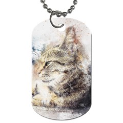 Cat Animal Art Abstract Watercolor Dog Tag (one Side) by Celenk