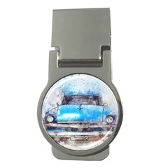 Car Old Car Art Abstract Money Clips (round)  by Celenk