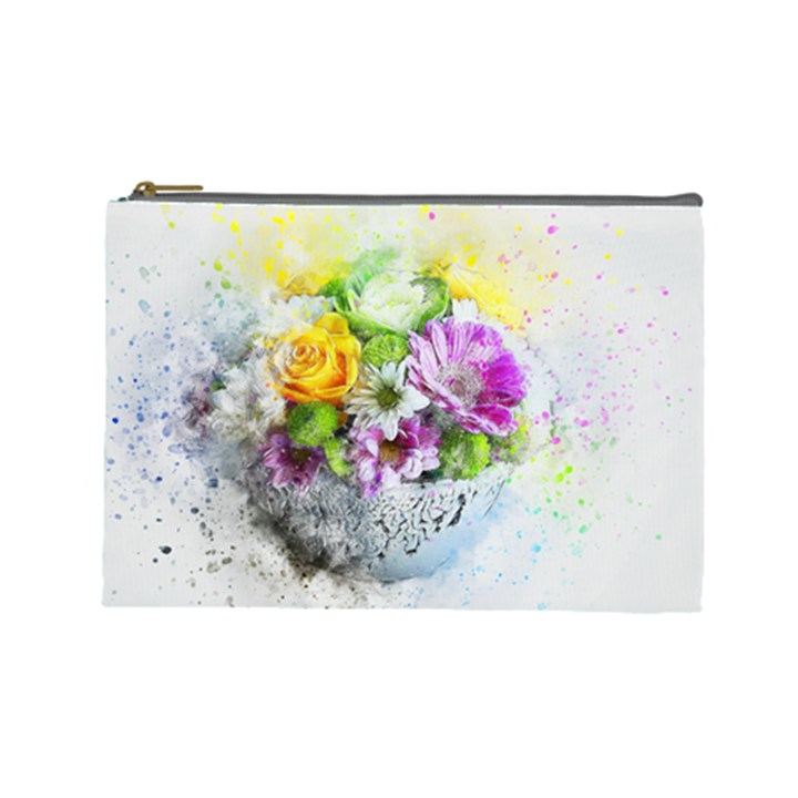 Flowers Vase Art Abstract Nature Cosmetic Bag (Large) 