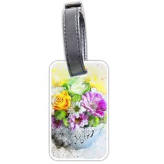 Flowers Vase Art Abstract Nature Luggage Tags (one Side)  by Celenk