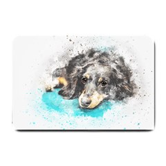 Dog Animal Art Abstract Watercolor Small Doormat 