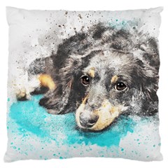 Dog Animal Art Abstract Watercolor Large Cushion Case (two Sides)