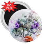 Flowers Bouquet Art Abstract 3  Magnets (100 pack) Front