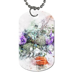 Flowers Bouquet Art Abstract Dog Tag (one Side) by Celenk