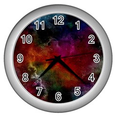 Abstract Picture Pattern Galaxy Wall Clocks (silver)  by Celenk