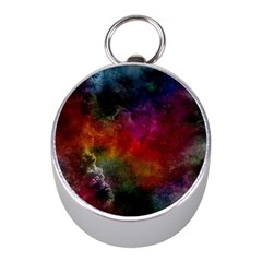 Abstract Picture Pattern Galaxy Mini Silver Compasses by Celenk