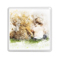 Bear Baby Sitting Art Abstract Memory Card Reader (Square) 