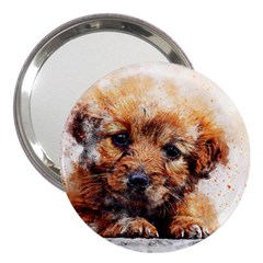 Dog Puppy Animal Art Abstract 3  Handbag Mirrors by Celenk