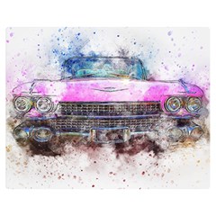 Pink Car Old Art Abstract Double Sided Flano Blanket (medium)  by Celenk