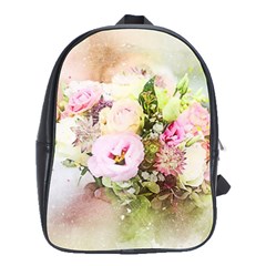 Flowers Bouquet Art Abstract School Bag (large) by Celenk