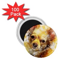 Dog Animal Art Abstract Watercolor 1.75  Magnets (100 pack) 