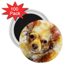 Dog Animal Art Abstract Watercolor 2.25  Magnets (100 pack) 