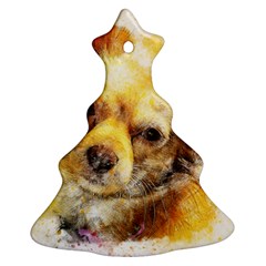 Dog Animal Art Abstract Watercolor Christmas Tree Ornament (Two Sides)