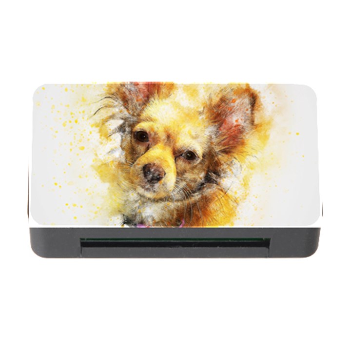 Dog Animal Art Abstract Watercolor Memory Card Reader with CF