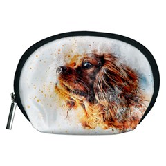 Dog Animal Pet Art Abstract Accessory Pouches (medium)  by Celenk