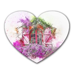 Window Flowers Nature Art Abstract Heart Mousepads by Celenk