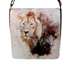 Lion Animal Art Abstract Flap Messenger Bag (l)  by Celenk