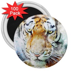 Tiger Animal Art Abstract 3  Magnets (100 Pack) by Celenk