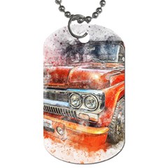 Car Old Car Art Abstract Dog Tag (one Side) by Celenk