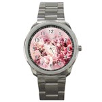 Flowers Bouquet Art Abstract Sport Metal Watch Front