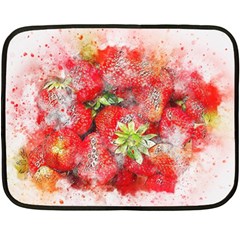 Strawberries Fruit Food Art Double Sided Fleece Blanket (mini)  by Celenk