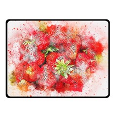 Strawberries Fruit Food Art Double Sided Fleece Blanket (small)  by Celenk